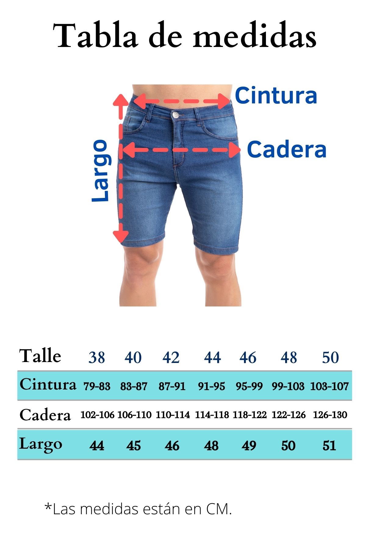 Medidas Bermuda Jean